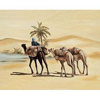 Kunstdruck / Poster 71x56 Araber Tuareg Kamele Wüste arabisch Oase
