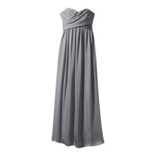 TEVOLIO Womens Satin Strapless Maxi Dress   Cement Gray   4