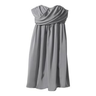 TEVOLIO Womens Satin Strapless Dress   Cement Gray   14