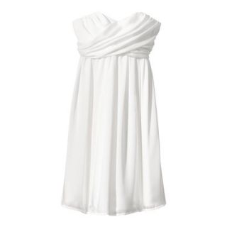 TEVOLIO Womens Satin Strapless Dress   Off White   2