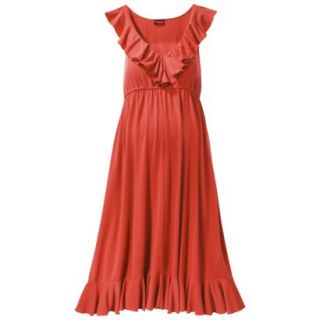 Merona Maternity Sleeveless Ruffle Trim Dress   Orange XL