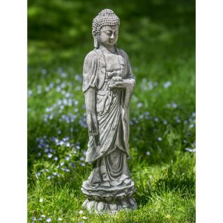 Campania International Standing Lotus Buddha Garden Statue   OR 133 AL