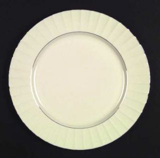 Flintridge Park Lane (Plat) Dinner Plate, Fine China Dinnerware   Fluted, Platin