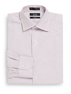 Small Checked Cotton Shirt/Slim Fit   Pink
