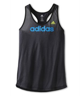 adidas Kids Heather Crush Tank Girls Sleeveless (Black)