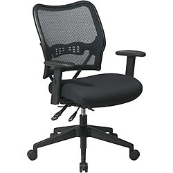 13 Series Black Ergonomic Chair (BlackMaterials: Mesh, foam, metal, nylonBreathable dark air grid back with built in lumbar Thick padded mesh seatPneumatic seat height adjustmentDual function control with seat sliderHeight and width adjustment arms with P