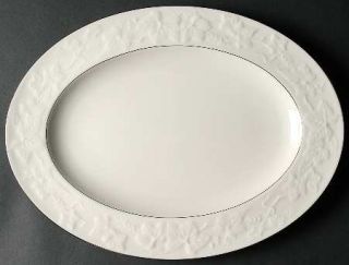 Noritake Halls Of Ivy Platinum 14 Oval Serving Platter, Fine China Dinnerware  