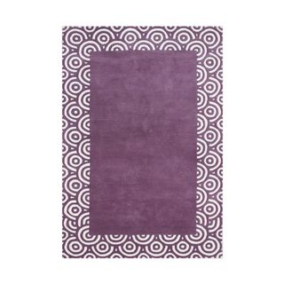 ZnZ Rug Gallery Hand made Purple Wool Rug (5 X 8)