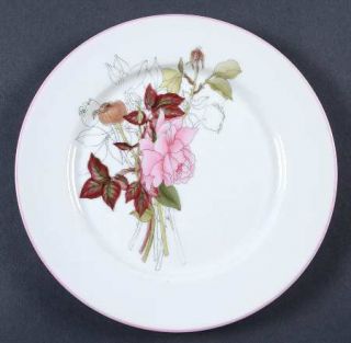 Block China Western Rose Salad Plate, Fine China Dinnerware   Watercolors, Pink