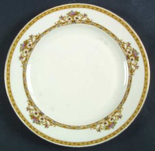 Epiag Moresque (Cream) Luncheon Plate, Fine China Dinnerware   Cream, Tan Border