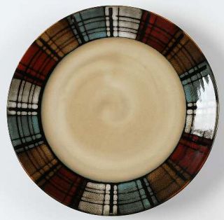222 Fifth (PTS) Leyland Dinner Plate, Fine China Dinnerware   Multicolor Plaid R