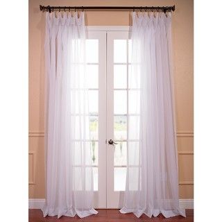 White Doublewide Poly Voile Sheer Curtain Panel