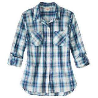 Mossimo Supply Co. Juniors Plaid Shirt   Blue XLRG