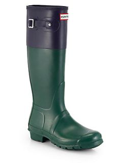 Hunter Original Colorblock Rain Boots   Green