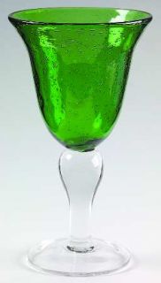 Artland Crystal Iris Green Water Goblet   Green Bowl, Bubble Glass