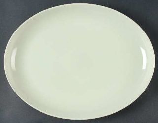 Iroquois Casual Lettuce Green 14 Oval Serving Platter, Fine China Dinnerware  