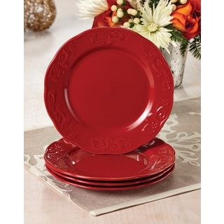 Paula Deen Signature Dinnerware Red Spiceberry Salad Plates (set Of 4) (RedMaterials: StonewareCare instructions: Dishwasher safeService for: Four (4) peopleGreat for casual meals or special occasionsMicrowave and dishwasher safeSet includes: Four (4) sal