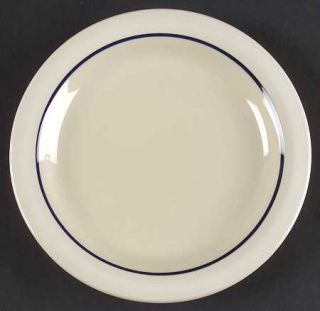 Gibson Designs Casualware White Rim Blue Salad/Dessert Plate, Fine China Dinnerw