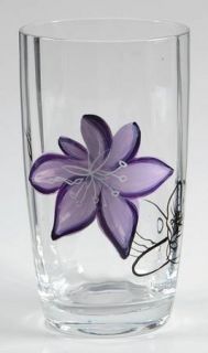 Laurie Gates Anna Plum Highball Glassware, Fine China Dinnerware   Purple Flower