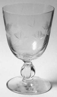 Libbey   Rock Sharpe Fernleigh Water Goblet   Stem# 3003, Gray Cut C1118, Petals