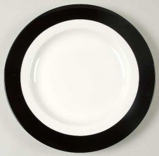 Martha Stewart China Classic Band Black Salad Plate, Fine China Dinnerware   All