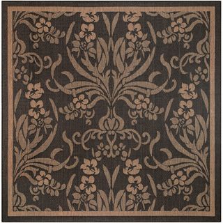 Recife Garden Cottage Black/ Cocoa Rug (86 X 86) (BlackSecondary colors: CocoaPattern: FloralTip: We recommend the use of a non skid pad to keep the rug in place on smooth surfaces.All rug sizes are approximate. Due to the difference of monitor colors, so