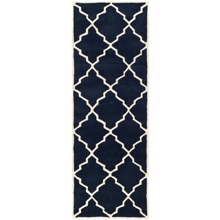 Durable Safavieh Handmade Moroccan Chatham Dark Blue Wool Rug (23 X 7)