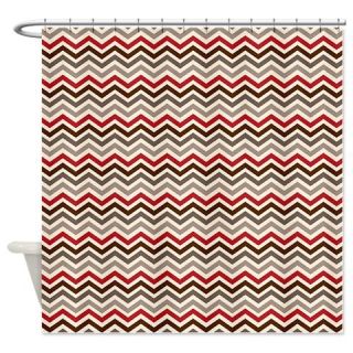 CafePress Red Gray Chevron Zigzags Shower Curtain Free Shipping! Use code FREECART at Checkout!