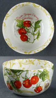 222 Fifth (PTS) Heirloom Tomatoes Soup/Cereal Bowl, Fine China Dinnerware   Toma
