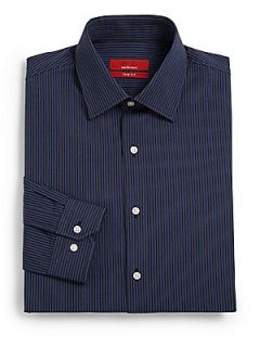 Striped Cotton Shirt   Black Blue