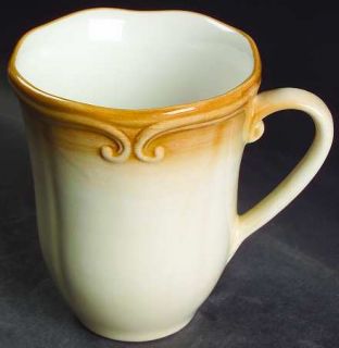 Lenox China Colore Siena (Brown) Mug, Fine China Dinnerware   Embossed Scrolls,S