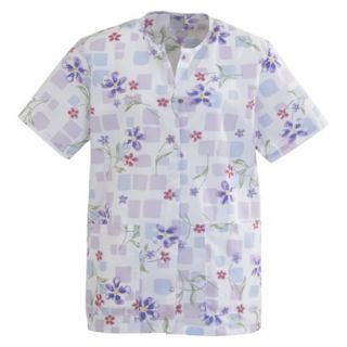 Medline Ladies Snap Front Scrub Top with Two Pockets   Tile Blossom (Medium)