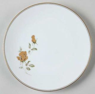 Noritake Prima Donna Salad Plate, Fine China Dinnerware   Gold/Brown Roses,Gray