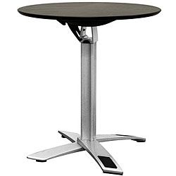 Baxton Studio Yang Black / Silver Folding Event Table (standard Height) (Black, silverMaterials: Wood, steelWood finish: Black Hardware finish: PowdercoatedNumber of seats: TwoCommercial grade furnitureSimple lift of a lever for storage against a wallDime