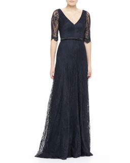 Womens Lace Elbow Sleeve Gown   Theia