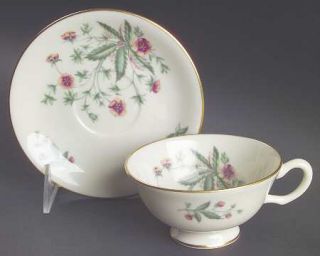 Lenox China Country Garden Footed Cup & Saucer Set, Fine China Dinnerware   Pink