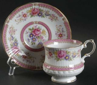 Rosina Queens Richmond Footed Cup & Saucer Set, Fine China Dinnerware   Eros, Pi