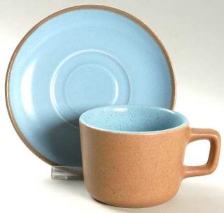 Metlox   Poppytrail   Vernon California Tempo Blue Flat Cup & Saucer Set, Fine C