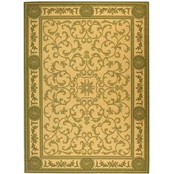Indoor/ Outdoor Beaches Natural/ Olive Rug (53 X 77) (IvoryPattern: FloralMeasures 0.25 inch thickTip: We recommend the use of a non skid pad to keep the rug in place on smooth surfaces.All rug sizes are approximate. Due to the difference of monitor color