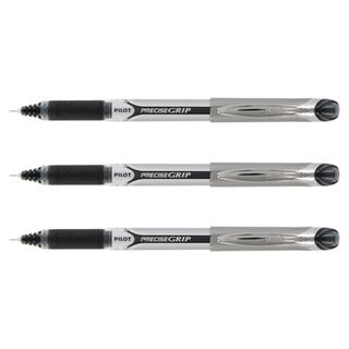 Pilot Precise Grip Black Extra Fine Rollerball Pens (pack Of 3) (BlackModel: 28831Point size: Extra fine/ 0.5mm needle pointPack of 3Pocket clipNon refillableDimensions: 5.5 inches long )