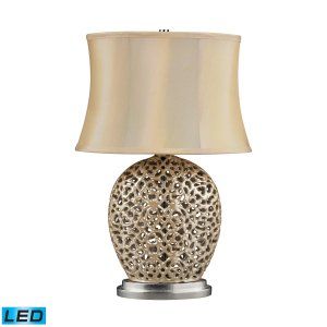 Dimond Lighting DMD D2168 LED Serene Table Lamp with Light Beige Faux Silk Shade
