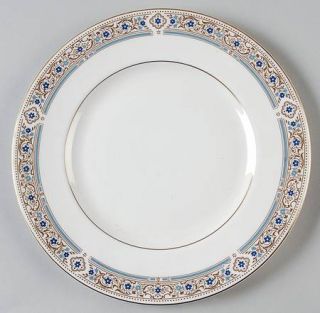 Royal Doulton Empress Salad Plate, Fine China Dinnerware   Blue Flowers,Teal Ban