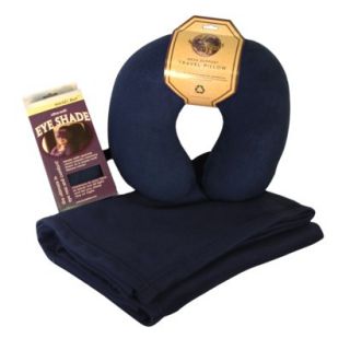 Fleece Blanket/Pillow/Eyeshade Set   Navy