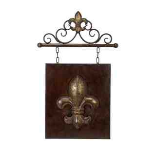 15 inch Metal Fleur de lis Wall Decor (Pewter/copperMaterial: Rust free metal alloyQuantity: One (1)Setting: IndoorDimensions: 23 inches high x 15 inches wide  Rust free metal alloyQuantity: One (1)Setting: IndoorDimensions: 23 inches high x 15 inches wid