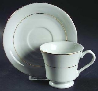 Signature Golden Traditions (1/16 Trim) Footed Cup & Saucer Set, Fine China Dinn