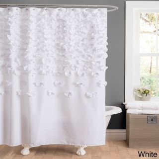 Lush Decor Lucia Shower Curtain (Ivory, Blue, Grey, Purple, Red, WhiteMaterials: 100 percent polyesterDimensions: 72 inches wide x 72 inches longCare instructions: Machine washableThe digital images we display have the most accurate color possible. Howeve