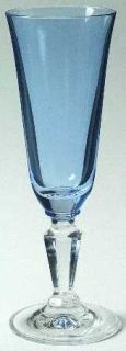 Rogaska Alfresco Blue Fluted Champagne   Blue Bowl,Clear/Multisided Stem
