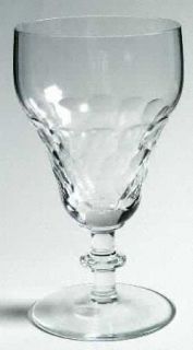Unknown Crystal Unk1873 Water Goblet   Cut Honeycomb Design On Bowl, Wafer Stem
