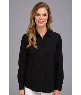 Jones New York No Iron Easy Care Relaxed Fit Shirt Womens Long Sleeve Button Up (Black)