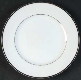 Style House Wedding Band Salad Plate, Fine China Dinnerware   White, Rim Shape,